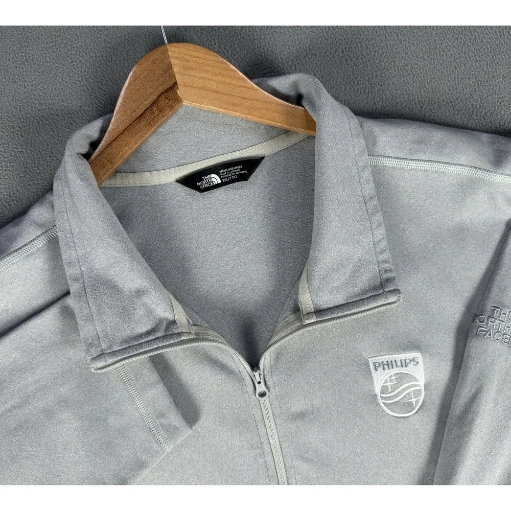 North Face Quarter Zip Mens 2XL‎ Grey Tech Fleece Performance Hiking Outdoor